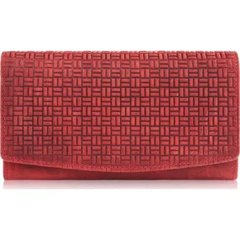 Paolo Peruzzi Velká dámská vintage kožená peněženka Paolo Peruzzi; červená vintage