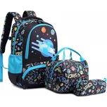 Meiso chlapecký školní batoh set 3v1 Vesmír Space 19L Meisohua B03_blue