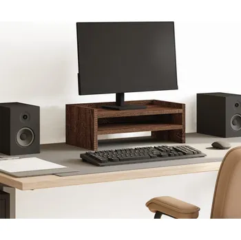 Držák monitoru vidaXL Stojan na monitor hnědý dub 42 x 24 x 16 cm kompozitní dřevo