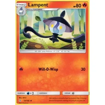 Volný čas Pokémon GRI 012/145 Lampent - Guardians Rising Stav: Excellent, Verze: NORMAL