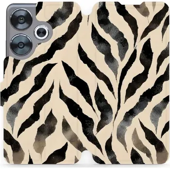 Pouzdro na mobilní telefon Flipové pouzdro Mobiwear - Xiaomi Poco F6 5G - VA53S Zebří (Knížkové flip pouzdro, obal, kryt na mobil Xiaomi Poco F6 5G - VA53S Zebří, materiál Umělá kůže + TPU - ochrana 360°, stojánek, silikonová vanička, magnetické zavírání)