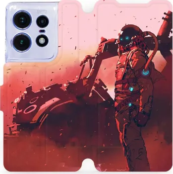 Pouzdro na mobilní telefon Flipové pouzdro Mobiwear - Motorola Edge 50 Pro - MA09S Průzkumník s červeným vozítkem (Knížkové flip pouzdro, obal, kryt na mobil Motorola Edge 50 Pro - MA09S Průzkumník s červeným vozítkem, materiál Umělá kůže + TPU - ochrana 360°, stojánek, silikonová)