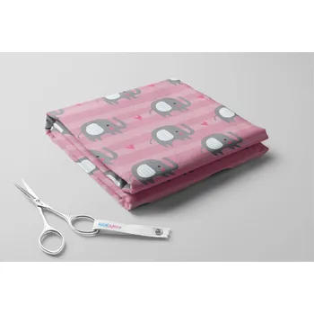 Fleece antipiling, Sloni a srdíčka Barva: Starorůžová