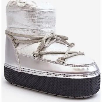 Dámská zimní obuv Dámské zimní boty se šněrováním Toolsa Barva: Stříbrná, Velikost: 35/36