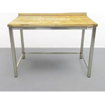 Dílenský stůl Nerezový pracovní stůl s dřevěnou pracovní deskou 120x7,51x85 cm