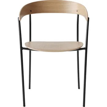 Jídelní židle NEW WORKS Jídelní židle s područkami Missing, Lacquered Oak / Black