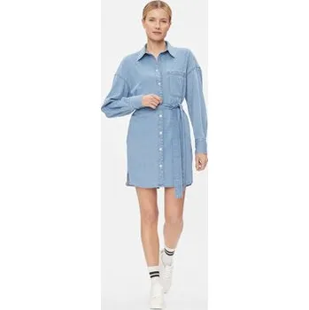 Dámské šaty Tommy Jeans Džínové šaty DW0DW17421 Modrá Regular Fit 1XL