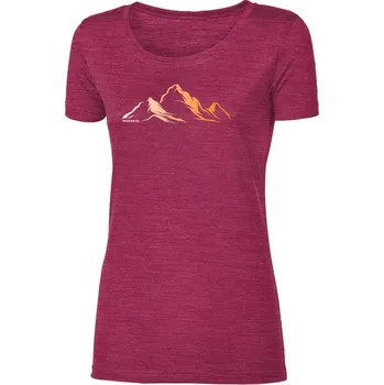 Dámské merino triko PROGRESS Vinka Mountains vínové Velikost: XL