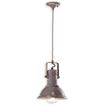 Ferroluce Závěsné retro svítidlo INDUSTRIAL, Ø 23 cm, 1xE27 Barva: Šedá