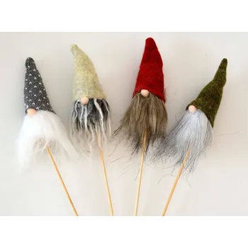 Zápich textilní dekorace - SKŘÍTEK - D - zelený