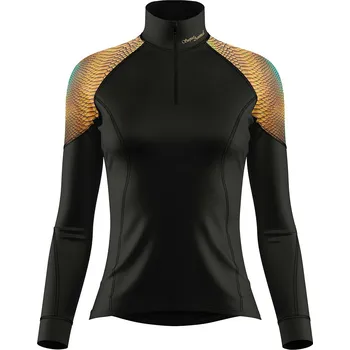 Dámské funkční triko dlouhý rukáv se zipem CROCODILE LADY černá Bamboo Light New - Hnědá / XXL