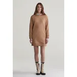 MIKINOVÉ ŠATY GANT REL SHIELD C-NECK SWEAT DRESS CARAMEL BEIGE