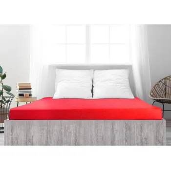 Prostěradlo B.E.S. - Petrovice, s.r.o. Prostěradlo Froté PERFECT - Červená Rozměr: 200 x 200