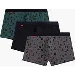 Boxerky Atlantic Chromatic - trojbalení 3MH-182 A'3 S-2XL Velikost: XL, Barva: zelená varianta