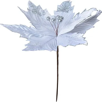 Vánoční dekorace Clayre & Eef vánoční hvězda Poinsettia bílá 34*38 cm