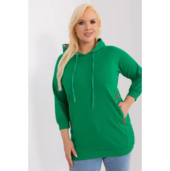 Dámská mikina Oversize mikina s kapucí model 22196 zelená