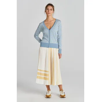Dámský svetr KARDIGAN GANT FINE KNIT STRIPED CARDIGAN DOVE BLUE