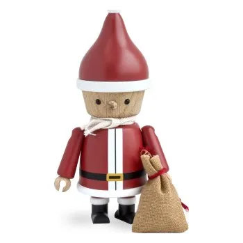 Vánoční dekorace Vánoční dřevěná figurka Nicholas s pytlíčkem