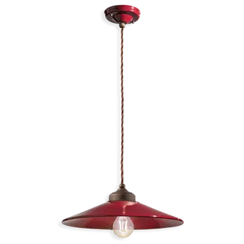 Ferroluce Závěsné retro svítidlo COLORS, Ø 35 cm, 1xE27 Barva: Rudá červená