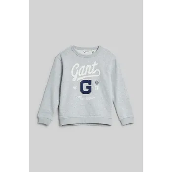 Dívčí mikina MIKINA GANT RELAXED GRAPHIC C-NECK LIGHT GREY MELANGE