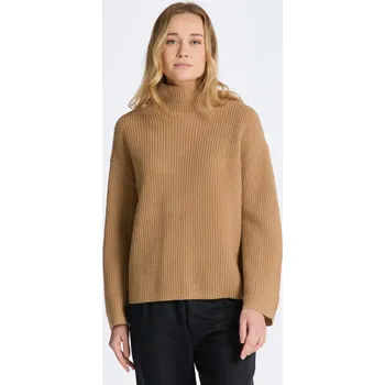 Dámský svetr SVETR GANT WOOL RIBBED STAND COLLAR DARK KHAKI
