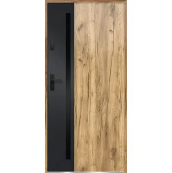 Vchodové dveře Kovové vchodové dveře S68 Arteo 90P dub sonoma otevírání dovnitř
