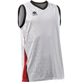 Basketbalový dres LUANVI CARDIFF, barva 0001 bílá - černá - červená, velikost 2XL