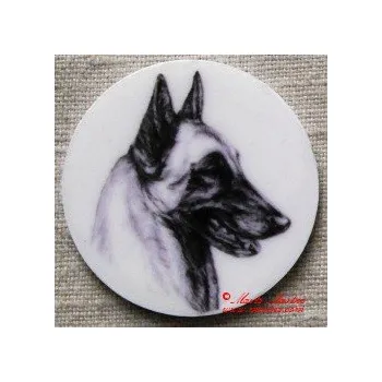 Belgický ovčák malinois magnet nebo placka - Špendlík brožový