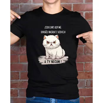 Pánské tričko Pánské tričko - Jsou dny, kdy mě dokáže nasrat i vzduch. A ty nečum! White Barva: Bílá, Velikost: S