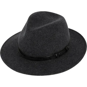 Klobouk Fiebig - Headwear since 1903 Cestovní odolný klobouk vlněný šedý od Fiebig - Traveller voděodolný a nemačkavý Velikost: 59 cm (L)