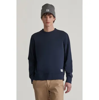 Pánská mikina MIKINA GANT WASHED C-NECK SWEAT EVENING BLUE
