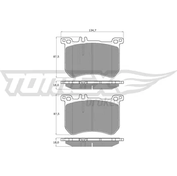 Brzdová destička Sada brzdových destiček, kotoučová brzda TOMEX Brakes TX 18-77