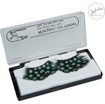 Karnevalový doplněk Jofrika Německo Řasy STAR s tečkami - zeleno - černé