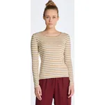 TRIČKO GANT SLIM STRIPED 1X1 RIBBED LS T-SHIRT DARK KHAKI