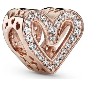 Oblečení a móda Pandora Bronzový srdíčkový korálek s čirými krystaly Rose 788692C01 + 2 měsíce na vrácení zboží