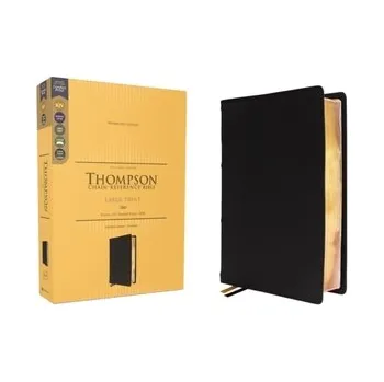 Encyklopedie KJV, Thompson Chain-Reference Bible, Large Print, Genuine Leather, Cowhide, Black, Art Gilded Edges, Red Letter, Comfort