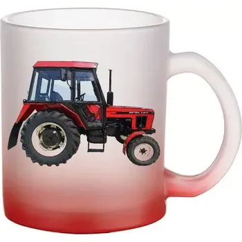 Zetor 7011 skleněný hrnek traktor (hrneček s traktorem matné sklo )