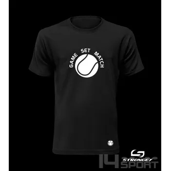 Chlapecké tričko Chlapecké triko STRONGEY GAME SET MATCH BLACK, velikost 5 let