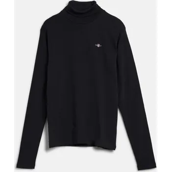 Dívčí tričko TRIČKO GANT SHIELD LS TURTLENECK BLACK