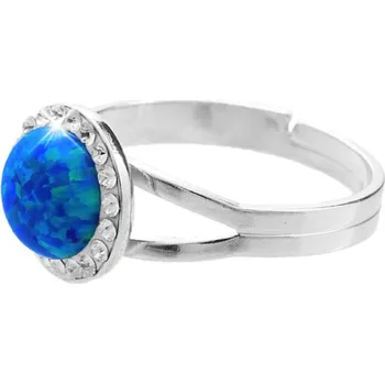 Prsten Prsten tmavě modrý opál se Swarovski Elements Dark Blue