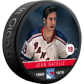 Puk Inglasco / Sherwood Puk Jean Ratelle #19 New York Rangers NHL Souvenir Collector Hockey Puck