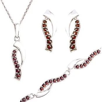 Souprava šperků granát souprava Set 217 (Set 217) povrchová úprava: zlacené