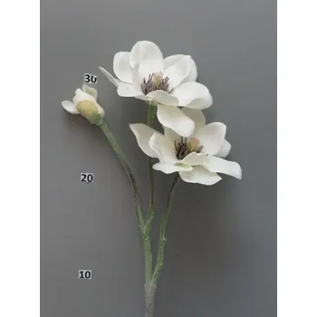 umělá květina umělá květlina, Magnolia ojíněná krémová x3 V40 cm