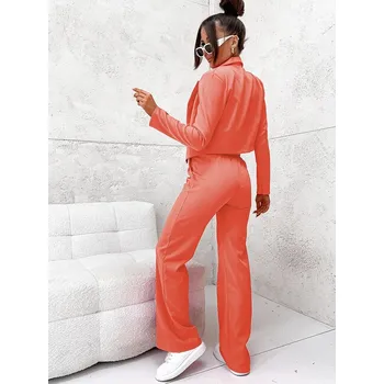 Dámské sako Cihlový dámský set Moon: sako a široké kalhoty, odstíny oranžové XL (42) i392_23613-53