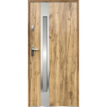 Vchodové dveře Kovové vchodové dveře S68 Ariadna 80L dub sonoma otevírání dovnitř