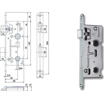 zadlabací zámek Hobes zadlabací zámek K 111 P-L WC/60/72