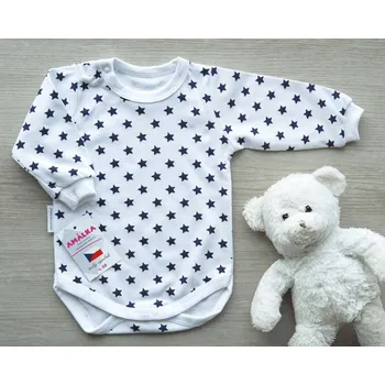 Kojenecký body AMÁLKA Bavlněné bílé body, magické hvězdičky Velikost: 62