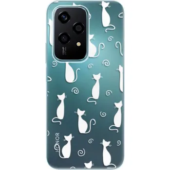 Pouzdro na mobilní telefon Odolné silikonové pouzdro iSaprio - Cat pattern 05 - white - Honor 200 Lite