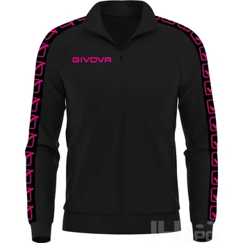 Pánská mikina Mikina GIVOVA TRICOT BAND, barva 1039 černá - zářivě růžová, velikost S
