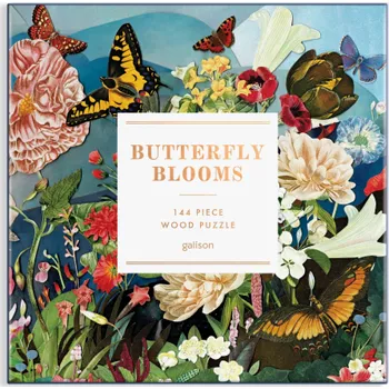 Puzzle Galison Dřevěné puzzle zahrada motýlů 144 dílků